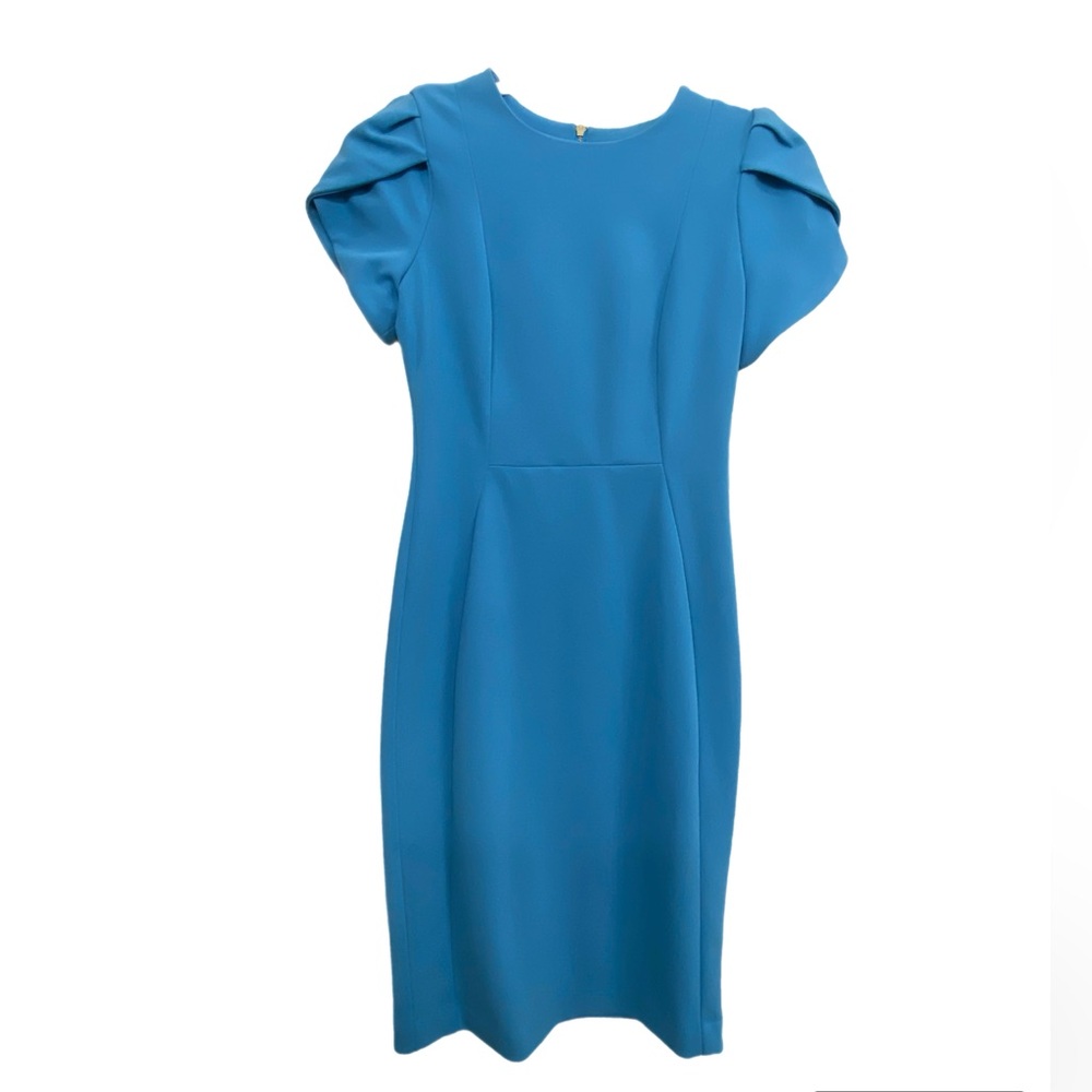 Calvin Klein light blue work dress